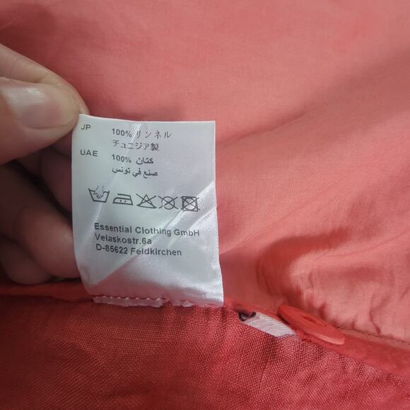 Elemente Clemente Linen Blazer Womens 3 (L) Red Oversized Jacket Button Pockets - Picture 11 of 14